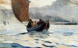 Boats Canvas Paintings - Returning Fishing Boats